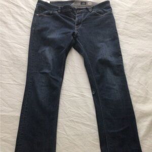 Volcom Vorta Slim Straight Dark Wash Stretch Denim Jeans, 34/30